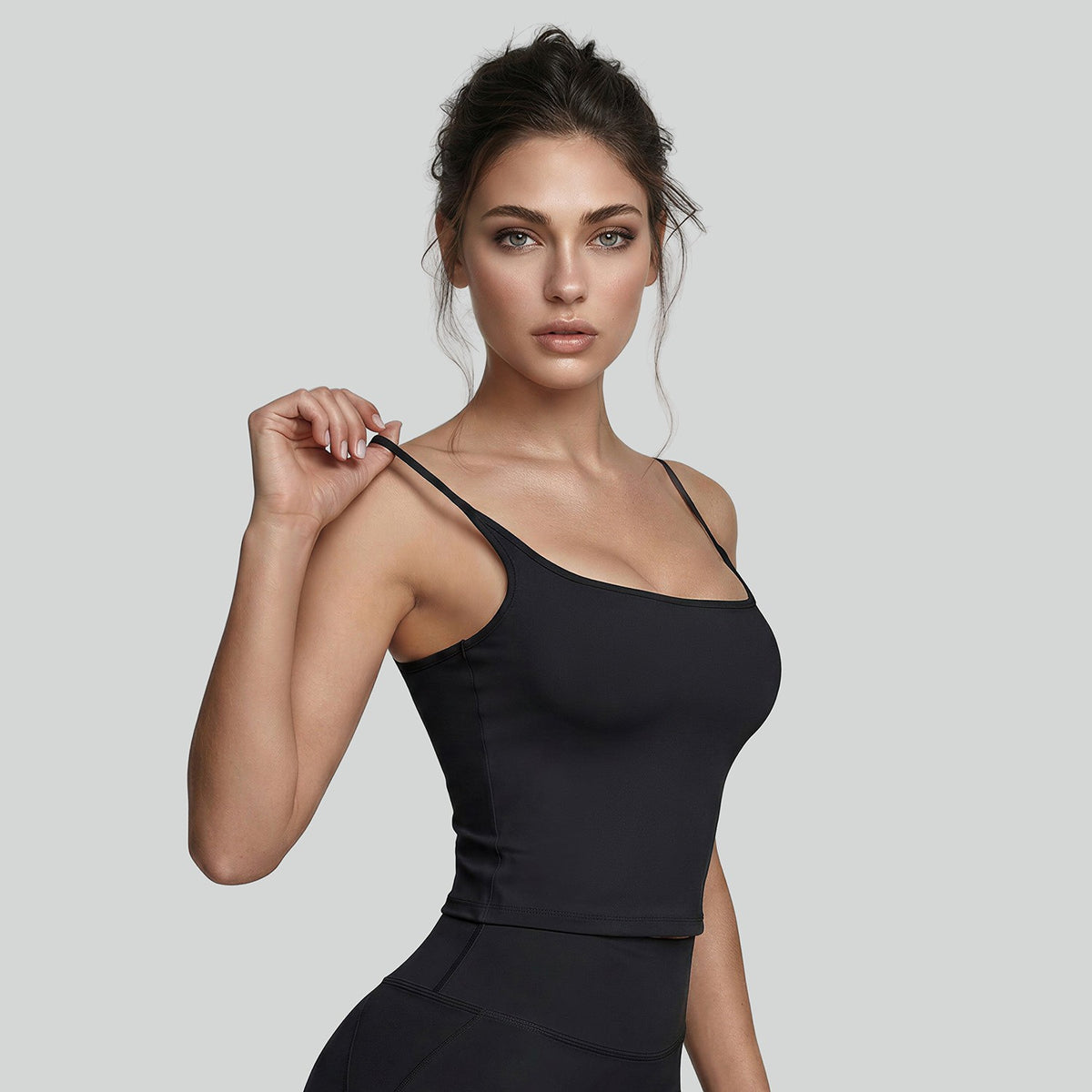 U Neck Padded Racerback Cropped Workout Tank