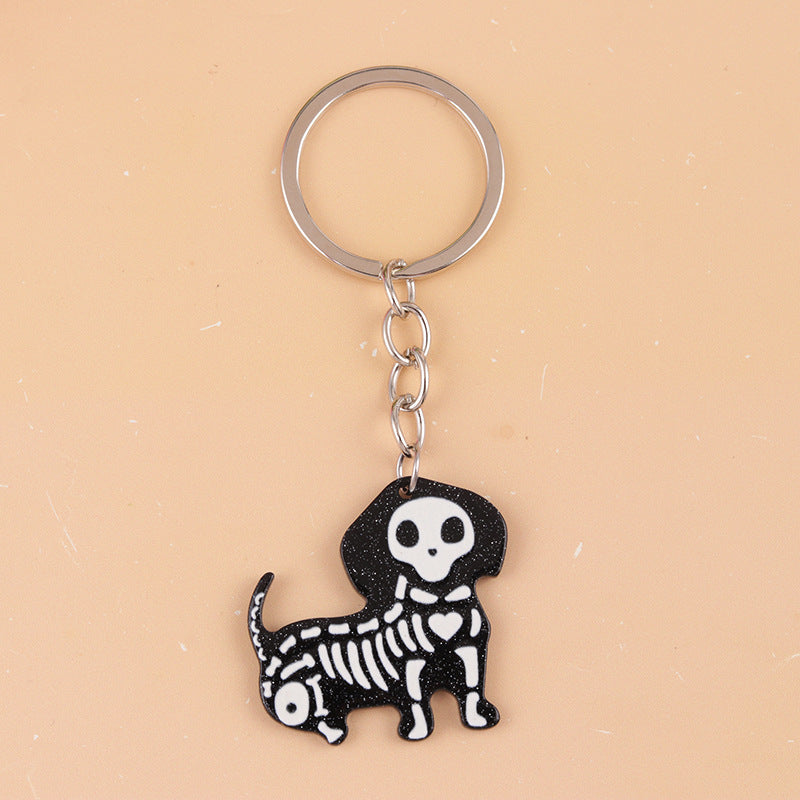 Skeleton Animal X-Ray Keychain - Dog