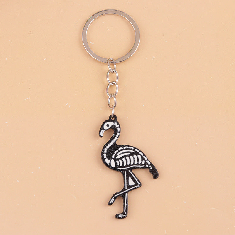 Skeleton Animal X-Ray Keychain - Flamingo