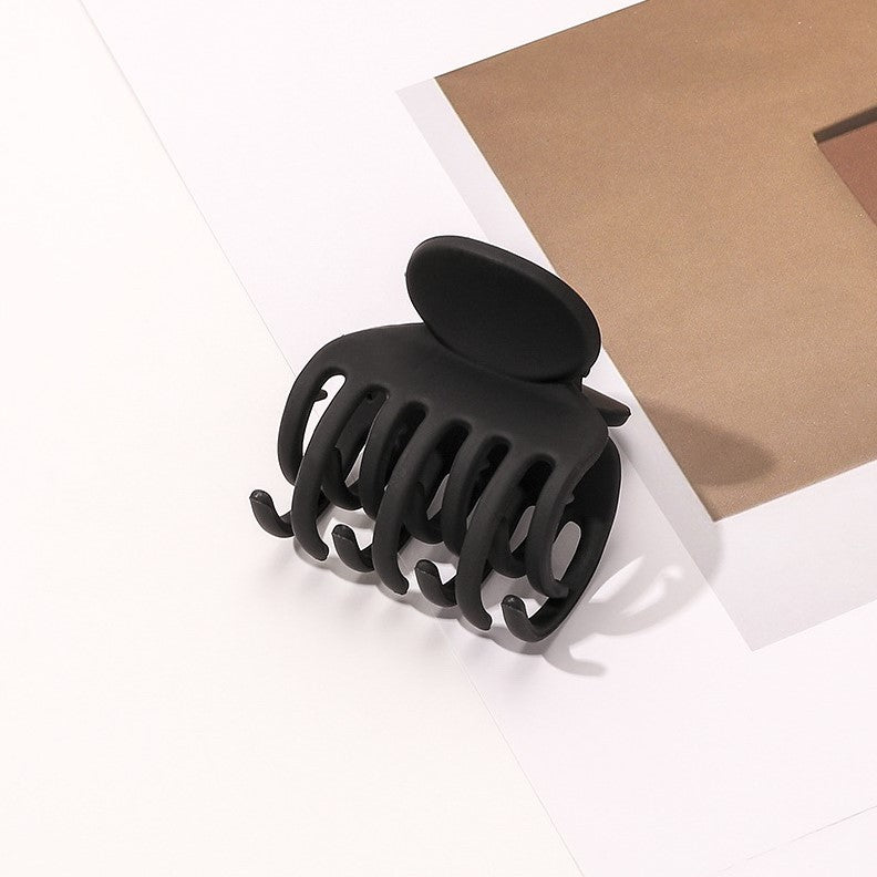 Matte Rectangular Jaw Hair Claw Clip - black