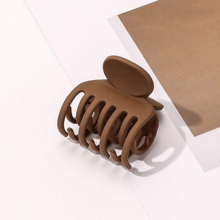 Matte Rectangular Jaw Hair Claw Clip - coffee