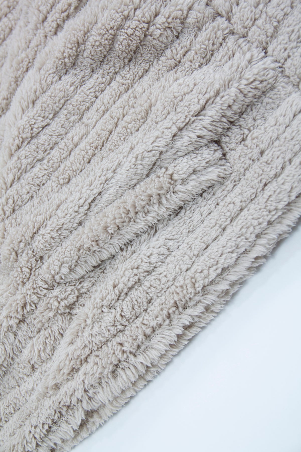 Zip Up Ribbed Plush Fleece Jacket - coffee - 6