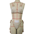 Braided Strappy Triangle Bikini Set - Beige