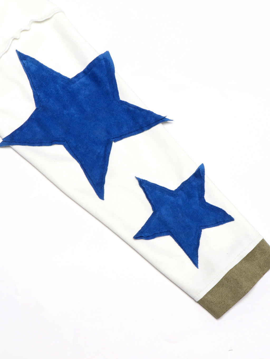 Contrast Star Sleeve Oversized Crewneck Tee - WhiteBlue - 3