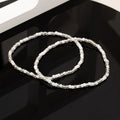 Boho Seed Bead Layered Anklet Set - White