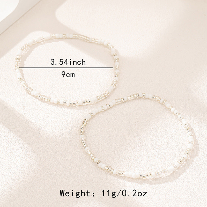 Boho Seed Bead Layered Anklet Set - view 1