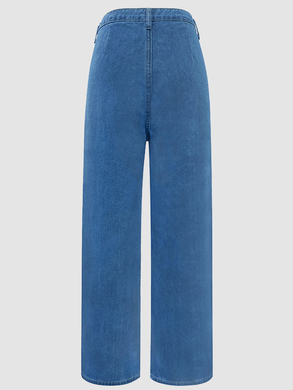 Vintage Wash Wide Leg High Rise Jeans - DarkBlue - 2