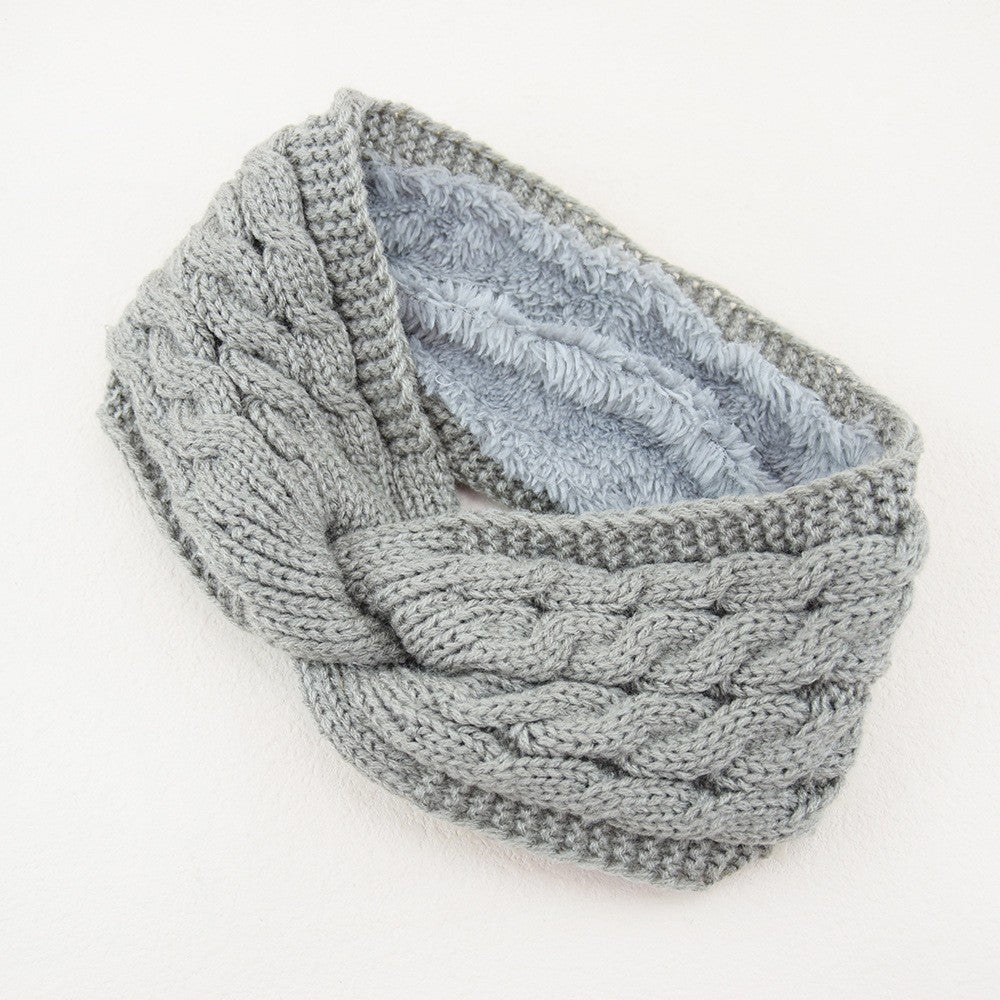 Twist Cable Knit Fleece Lined Ear Warmer Headband