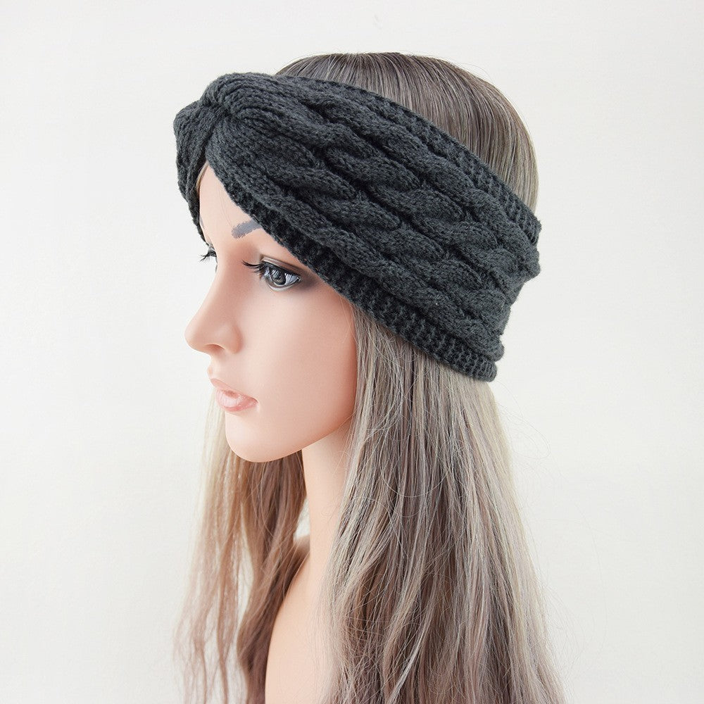 Twist Cable Knit Fleece Lined Ear Warmer Headband