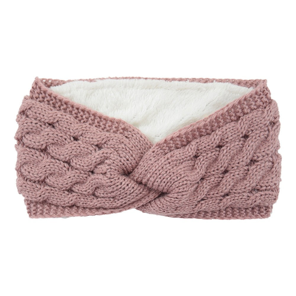 Twist Cable Knit Fleece Lined Ear Warmer Headband