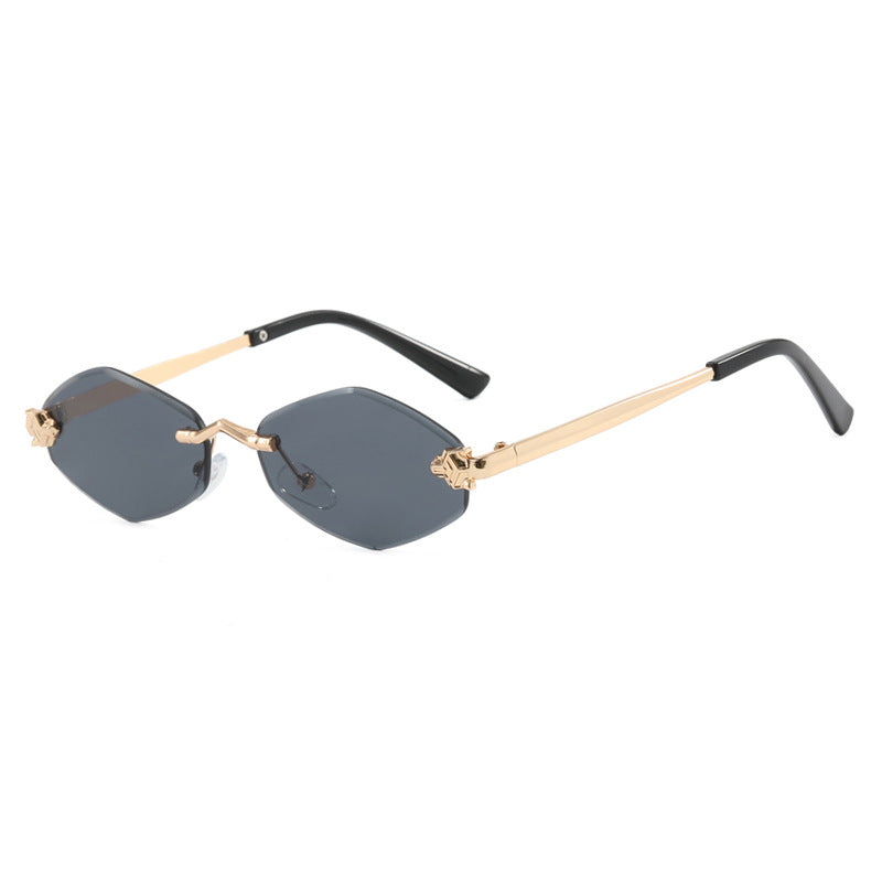 Rimless Hexagon Lens Slim Sunglasses - Color_1