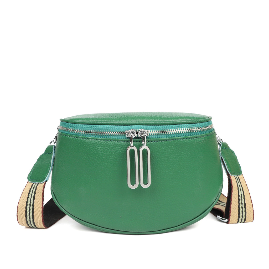 Genuine Leather Half Moon Crossbody Bag
