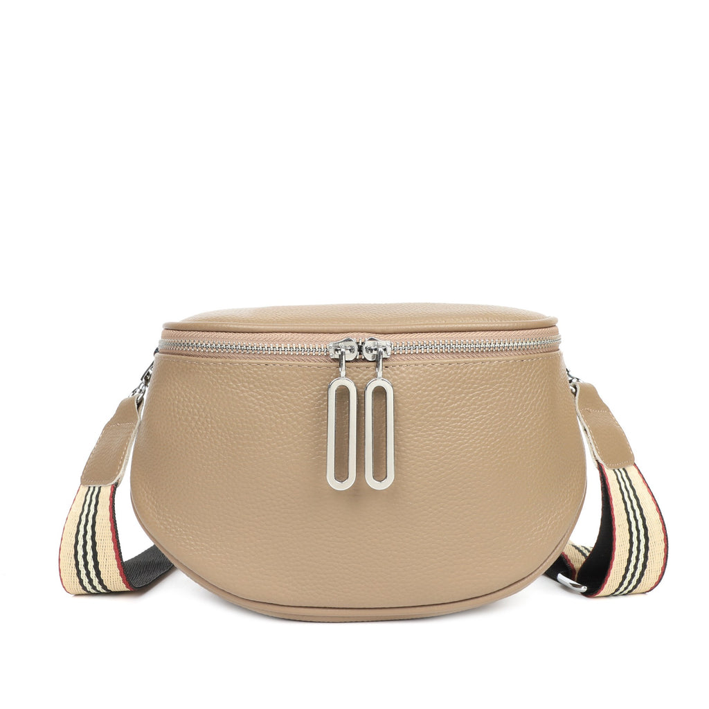 Genuine Leather Half Moon Crossbody Bag