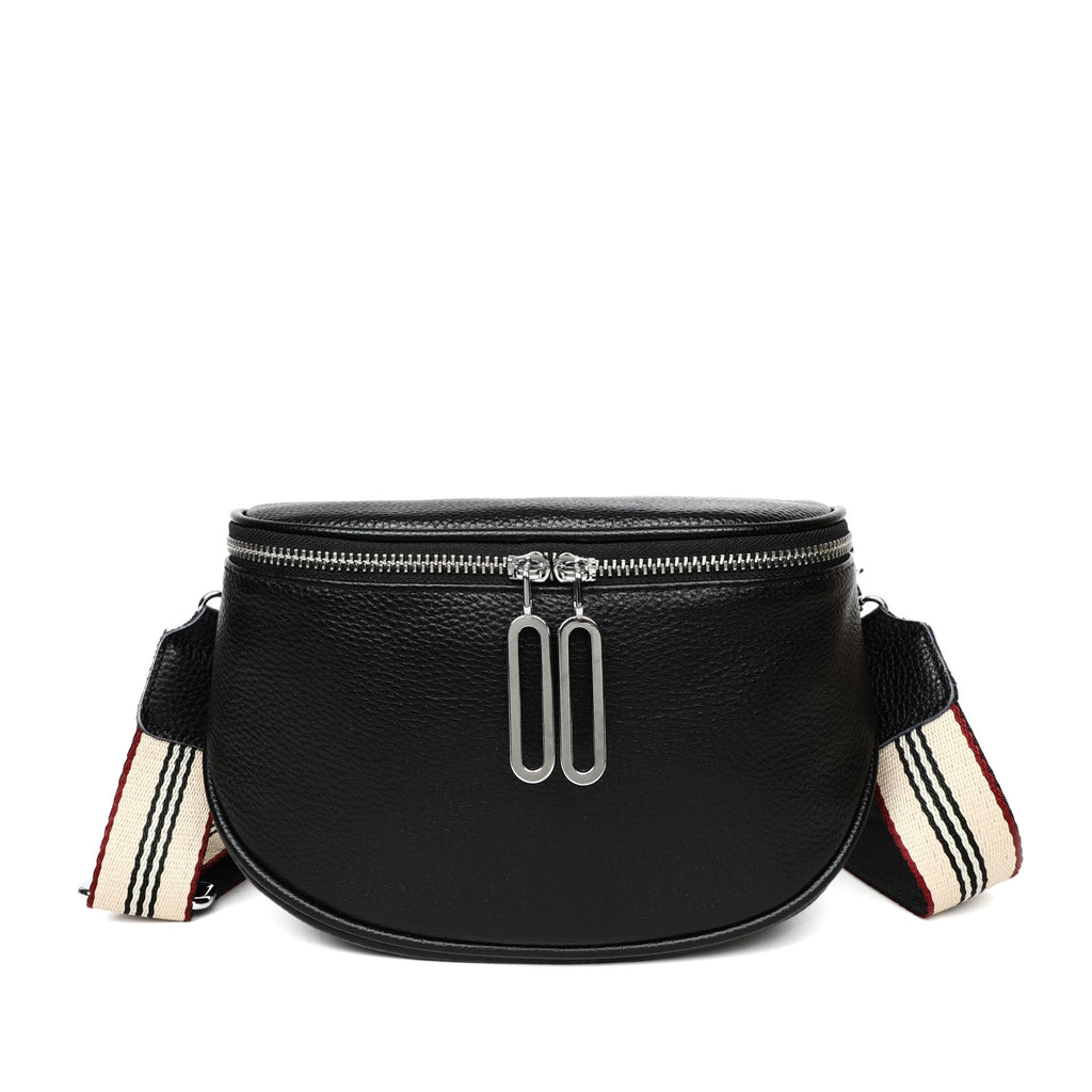 Genuine Leather Half Moon Crossbody Bag