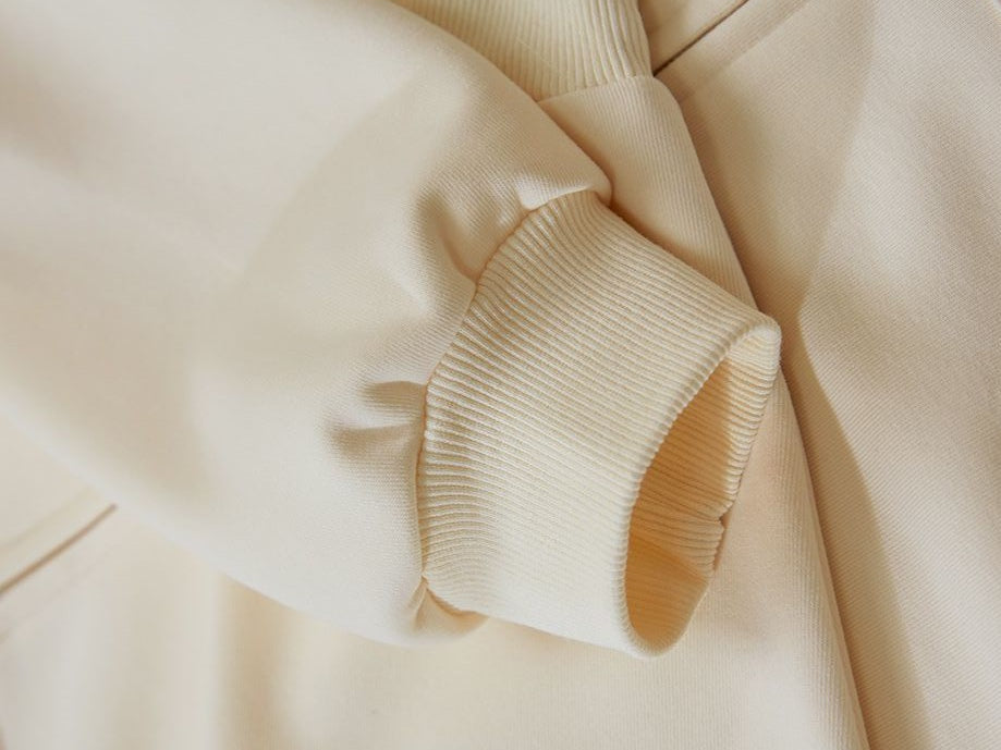 Cream Brushed Fleece Zip Front Hoodie - Regular - 3