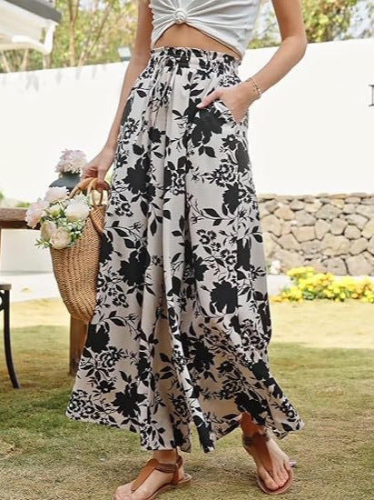 Floral High Waist Wide Leg Palazzo Pants