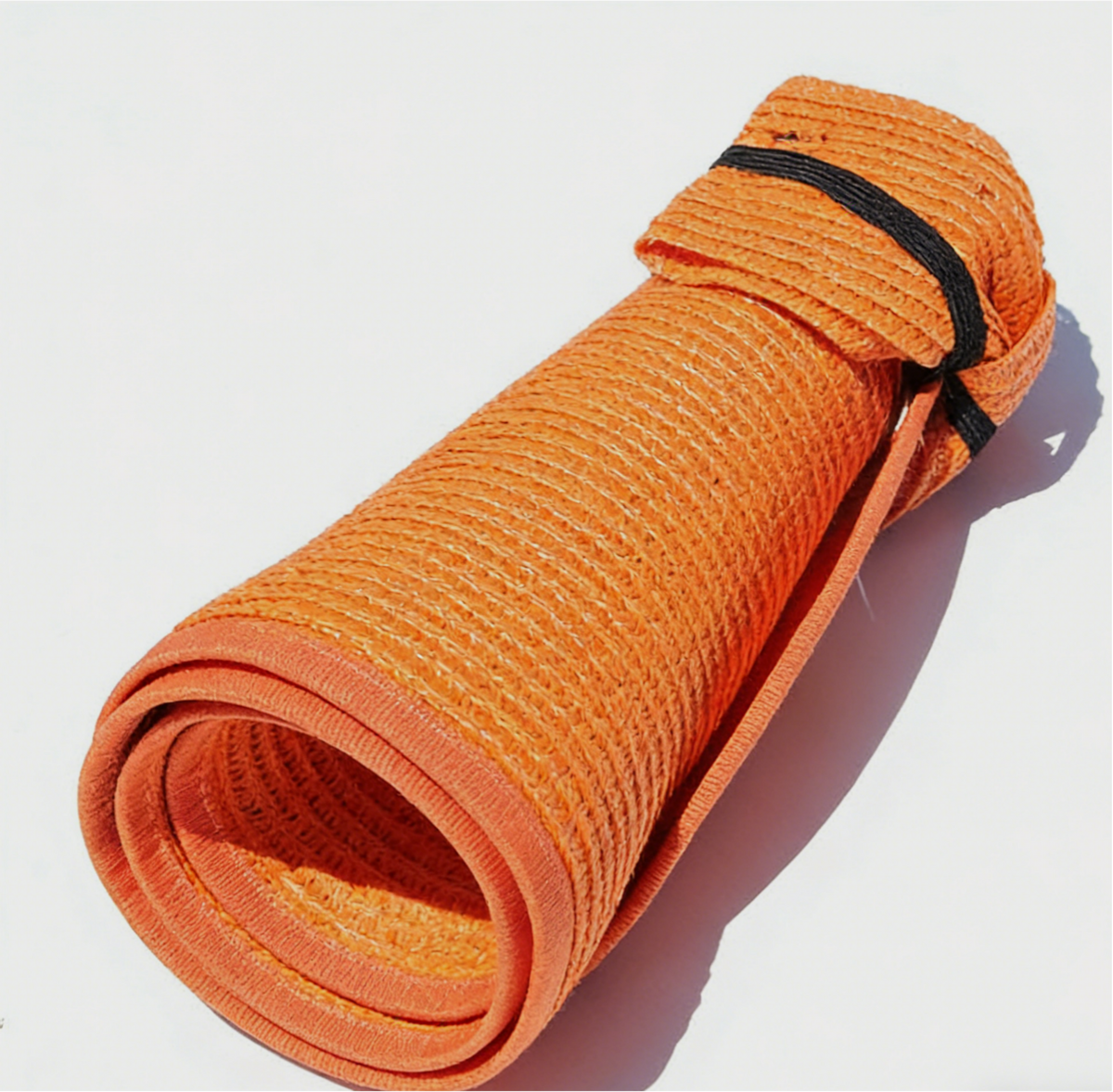 Packable Straw Sun Visor With Bow Detail - Orange