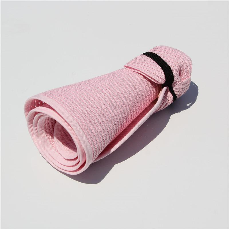 Packable Straw Sun Visor With Bow Detail - Pink