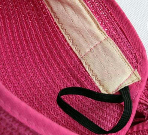Packable Straw Sun Visor With Bow Detail - Rose_red - 1