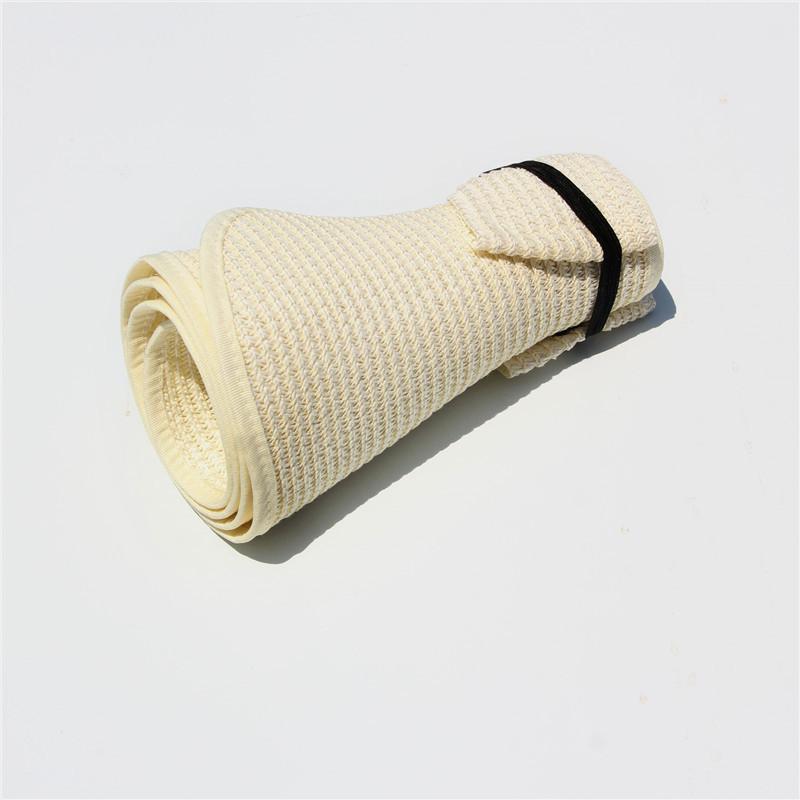 Packable Straw Sun Visor With Bow Detail - WBeige