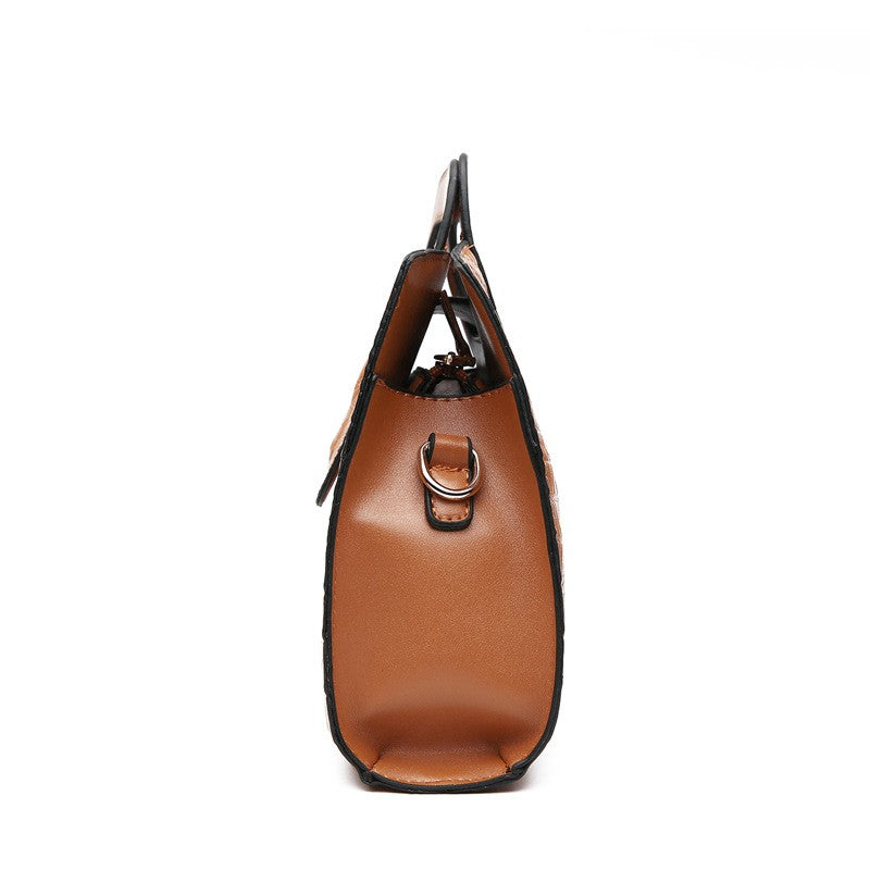 Croc Embossed Cut Out Handle Top Handle Clutch