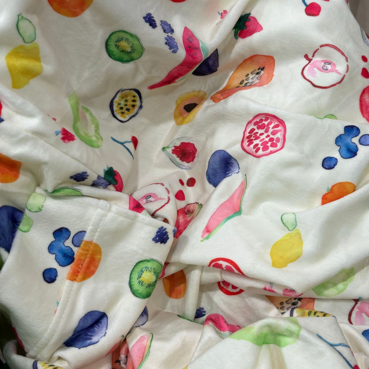 Fruit Print Long Wrap Robe - Yellow - 1