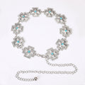 Ornate Cross Concho Waist Chain - Silvery