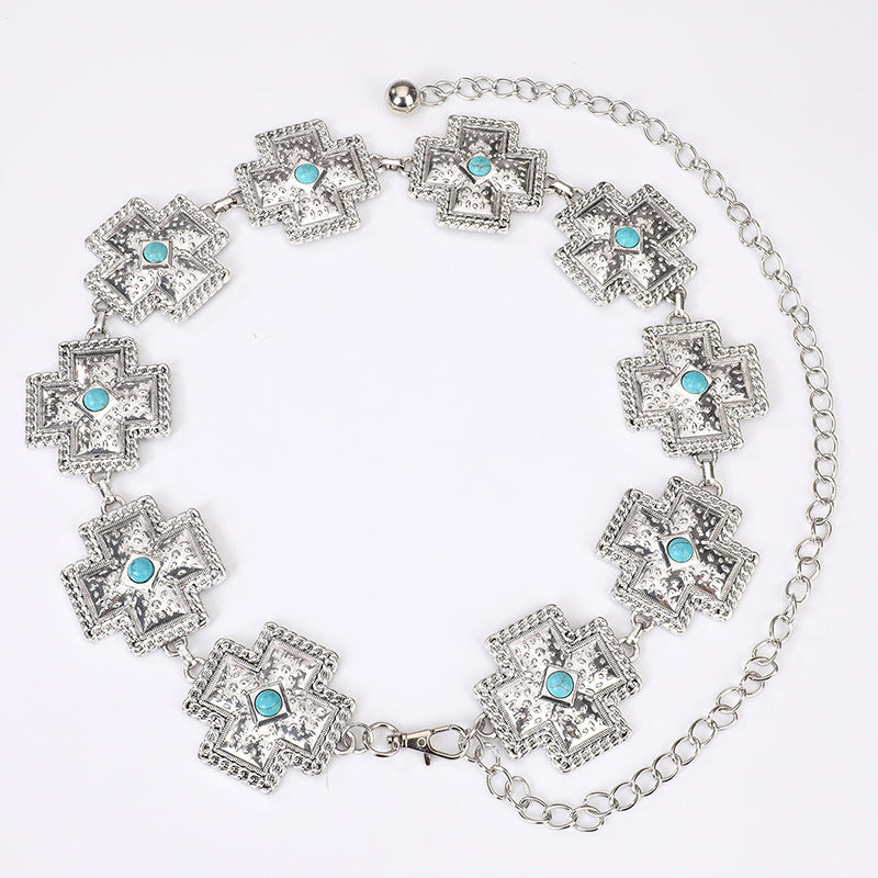 Ornate Cross Concho Waist Chain - view 1