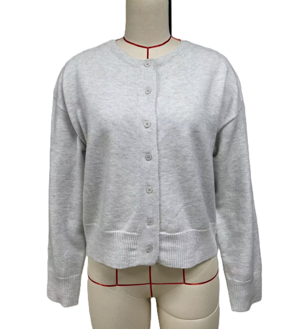 Cropped Button Front Knit Cardigan