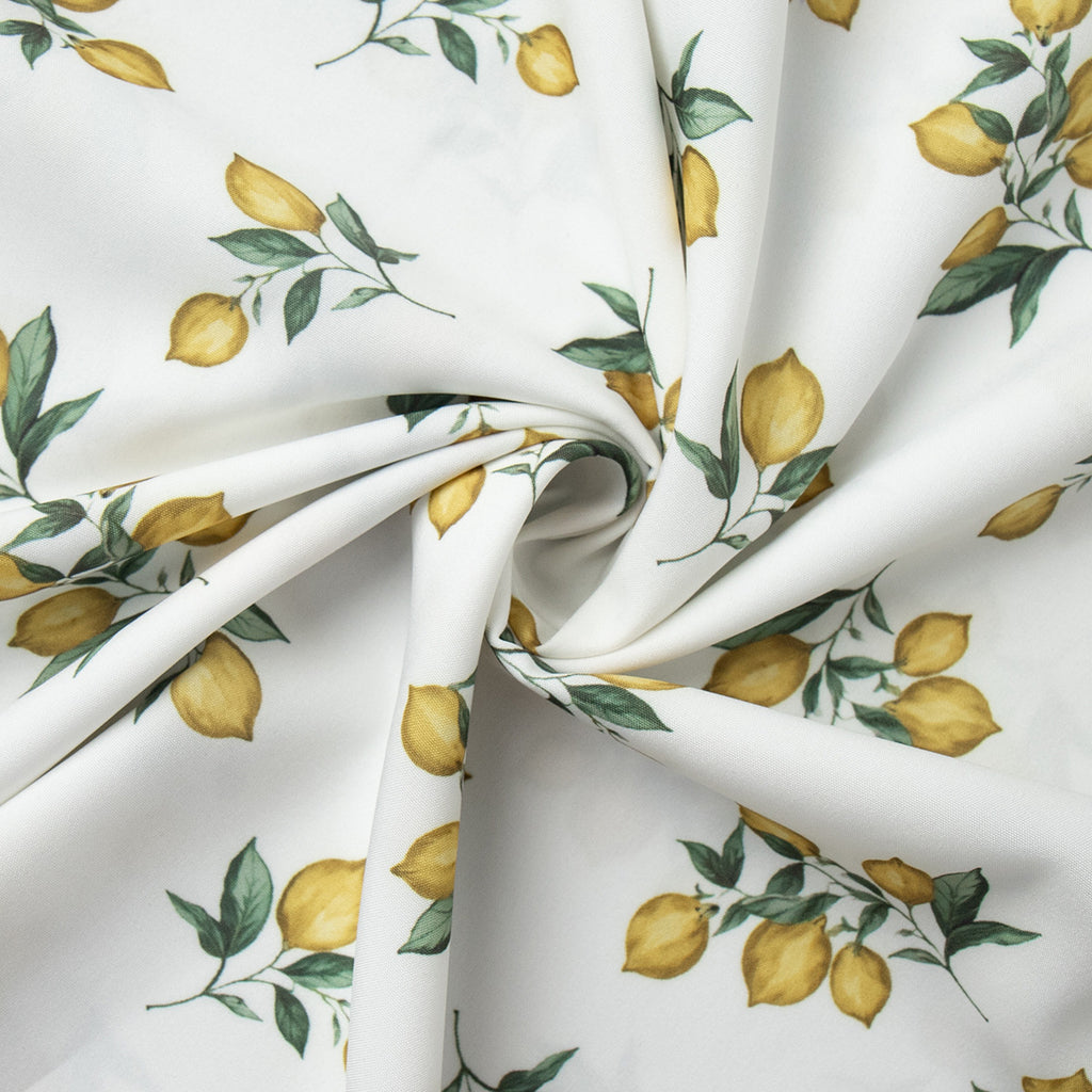 Lemon Print Corset Bodice Maxi Dress - Beige - 4