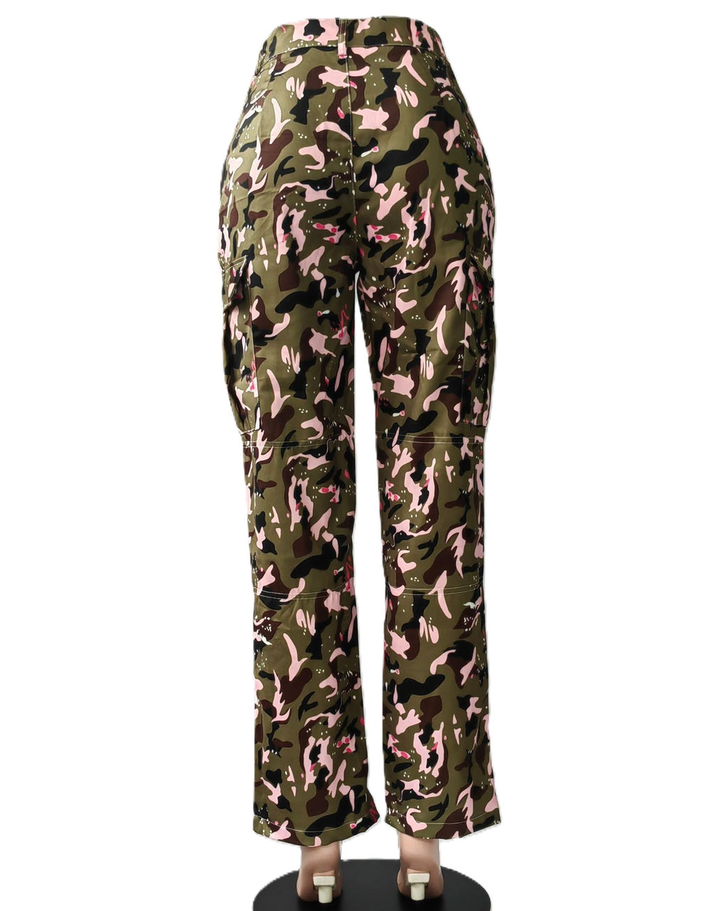 Camo Print High Rise Utility Cargo Pants - Color - 3