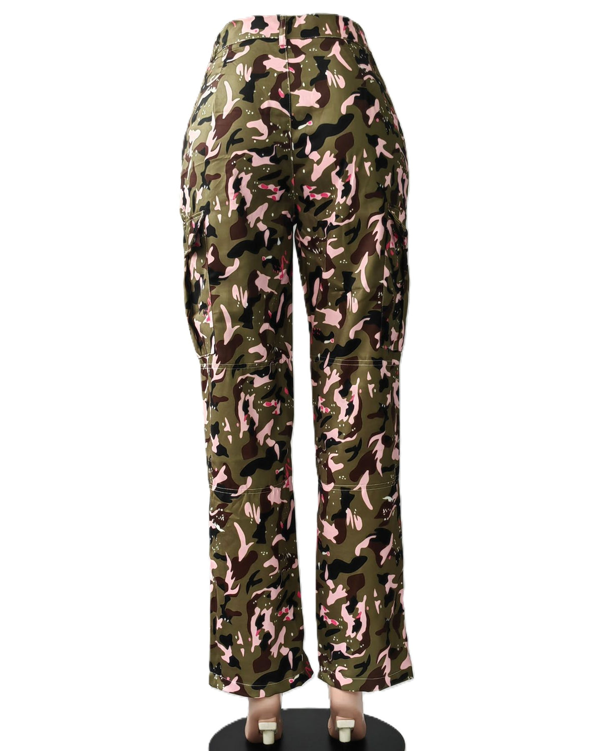 Camo Print High Rise Utility Cargo Pants - Color - 3