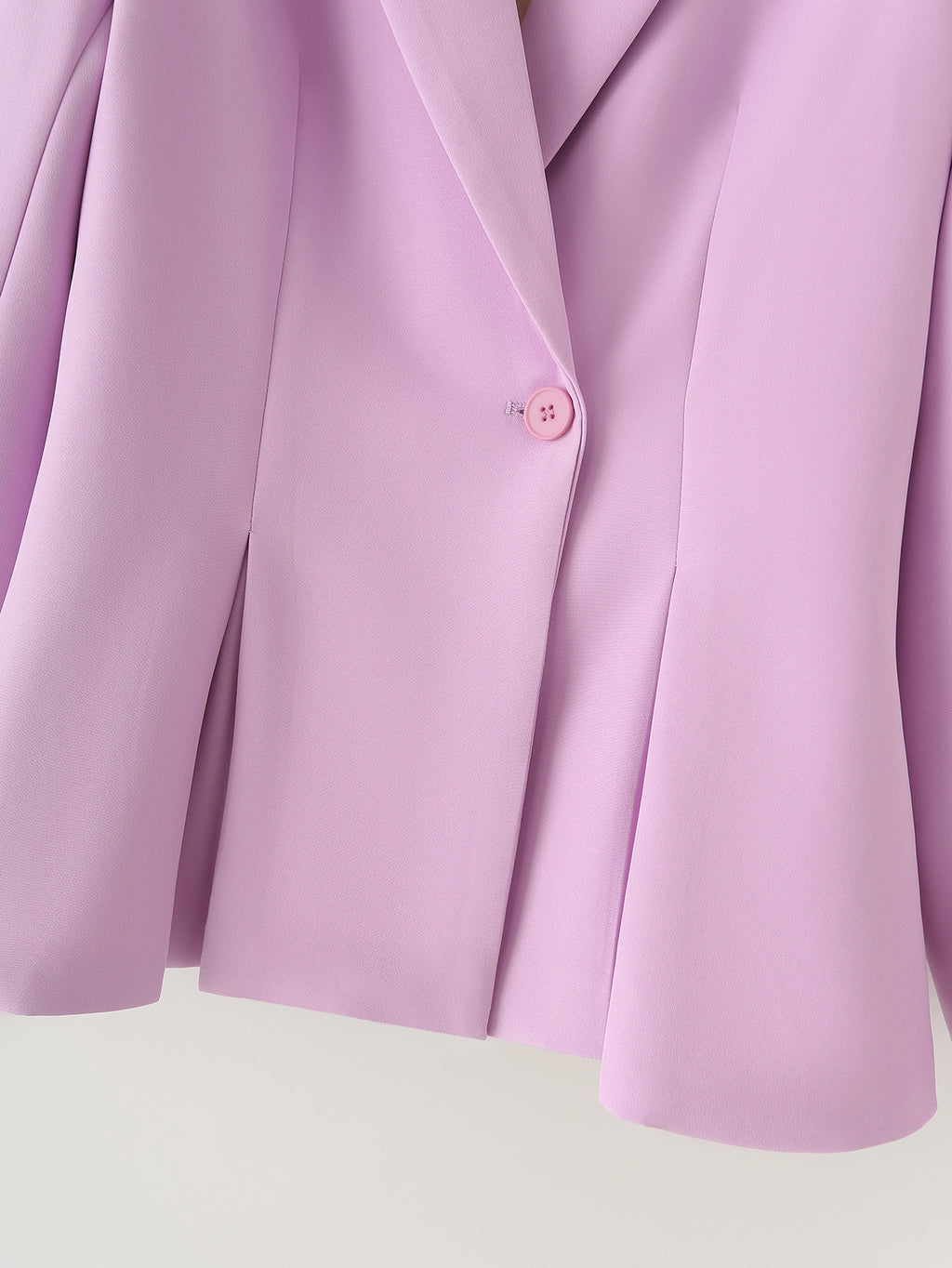 Notch Lapel Single Button Slim Blazer - Purple - 11
