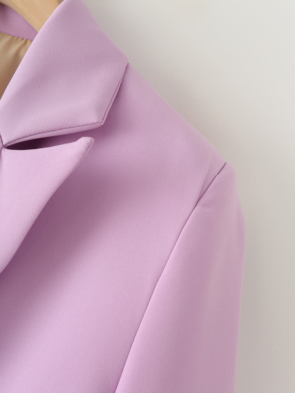 Notch Lapel Single Button Slim Blazer - Purple - 2