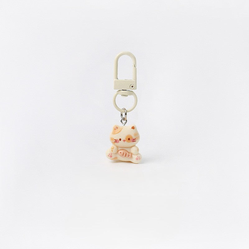 Cute Cat Resin Keychain Bag Charm - Color_3