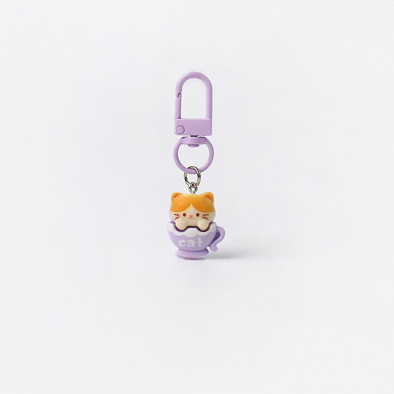 Cute Cat Resin Keychain Bag Charm - Color_5