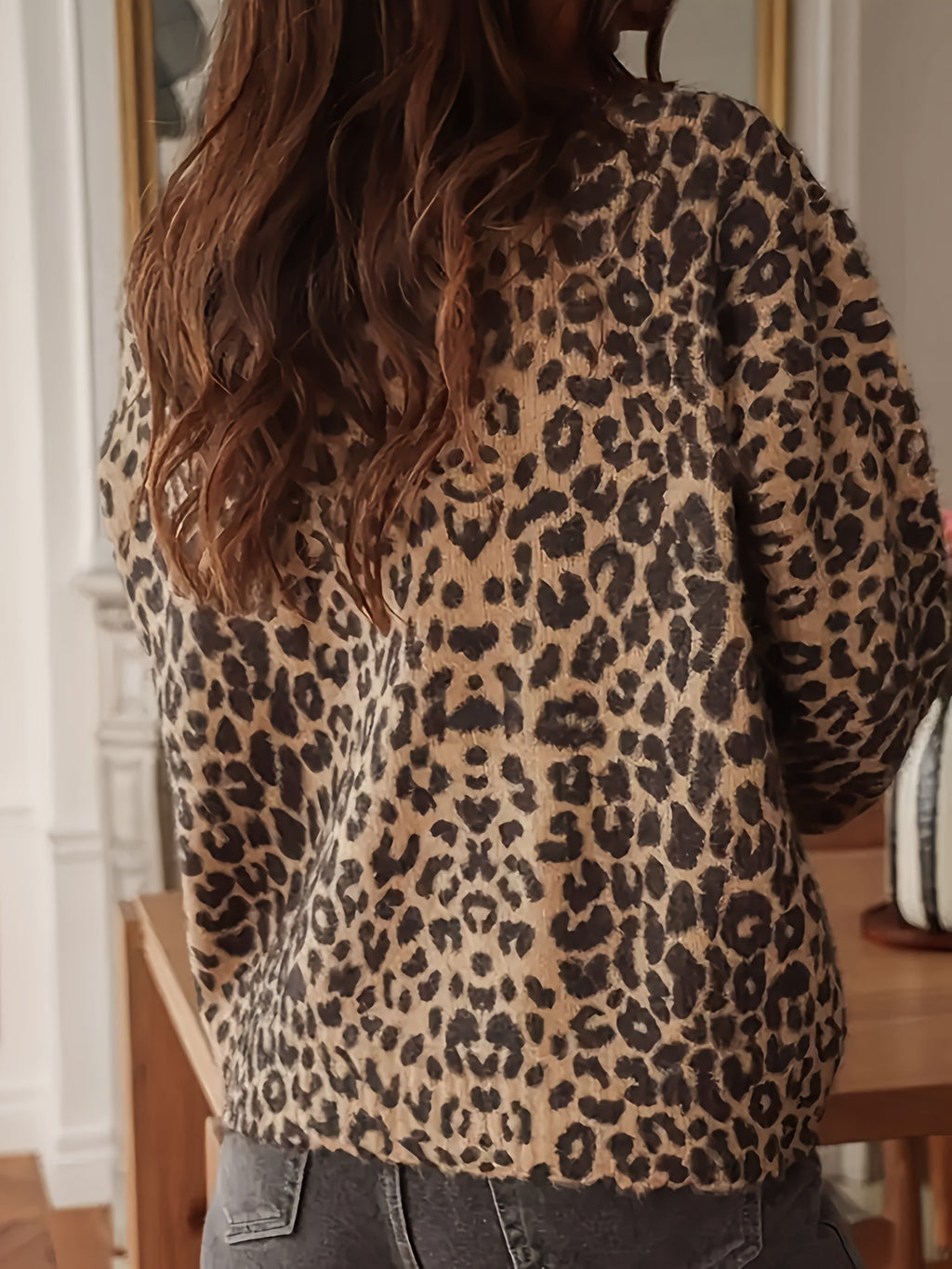 Leopard Print Button Front Knit Cardigan - Leo - 1