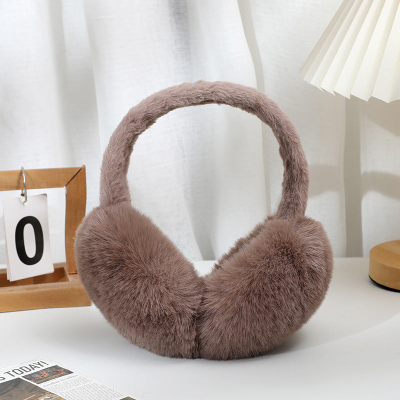 Fluffy Faux Rabbit Fur Winter Earmuffs - Coffee