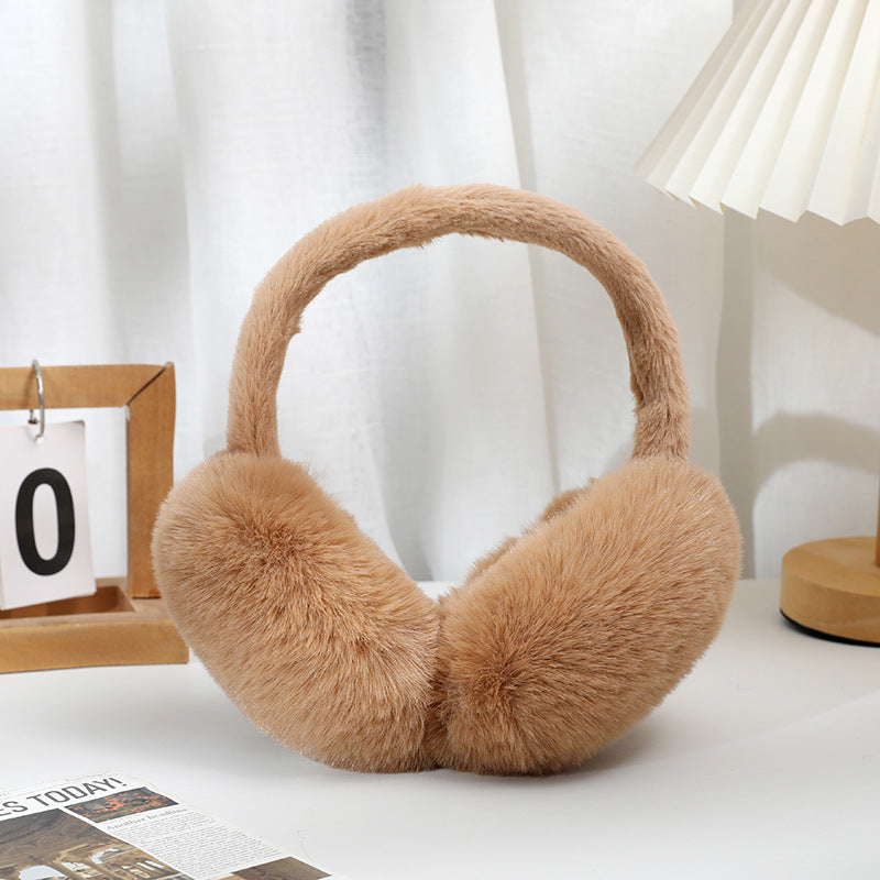 Fluffy Faux Rabbit Fur Winter Earmuffs - Khaki