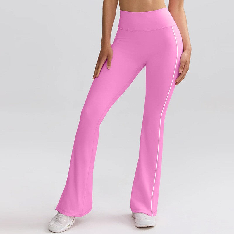 Contrast Piping High Waist Flare Yoga Leggings