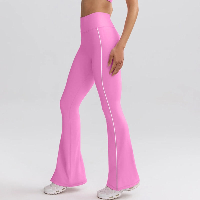 Contrast Piping High Waist Flare Yoga Leggings