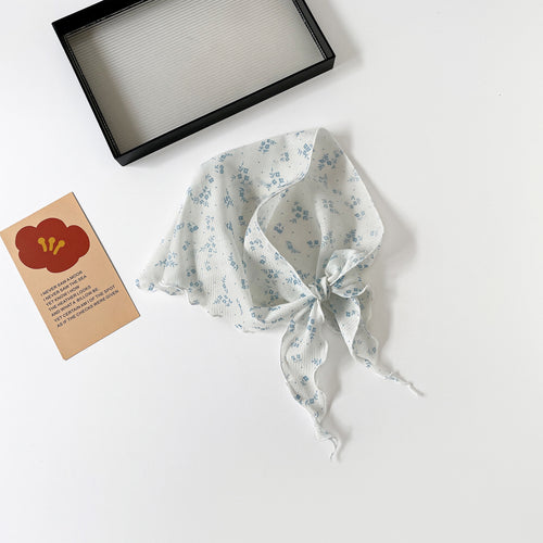 Airy Botanical Print Triangle Head Scarf - NO-2