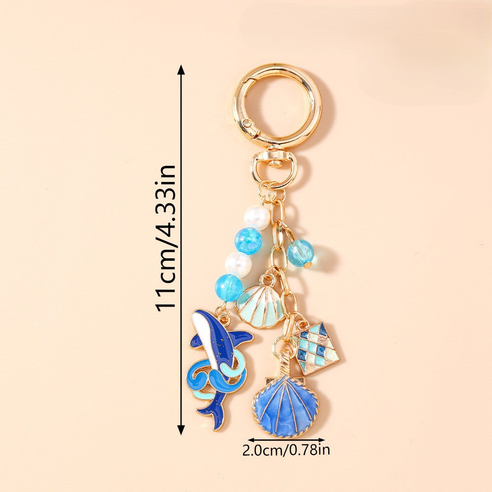 Pearl Bead Sea Life Bag Charm Keychain - view 2