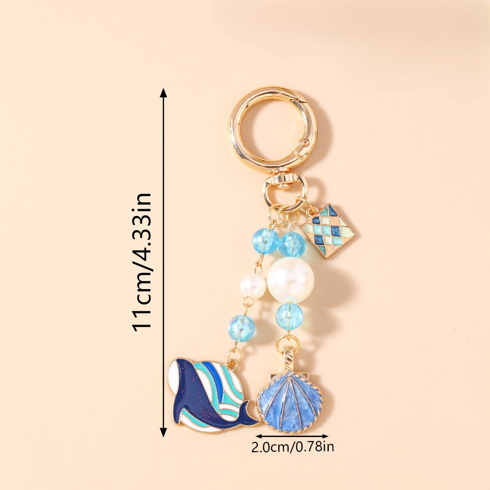 Pearl Bead Sea Life Bag Charm Keychain - view 3