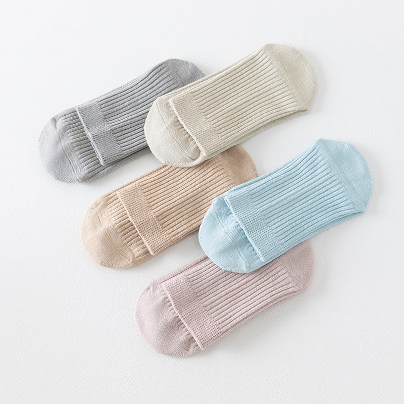 Non Slip Grip Socks in Ribbed Knit - LtGreen - 1