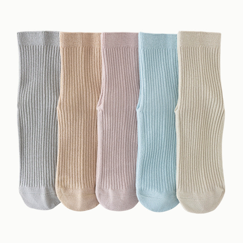 Non Slip Grip Socks in Ribbed Knit - LtGreen - 2