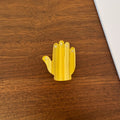 Ribbed Hand Shaped Mini Bangs Hair Clip - Yellow