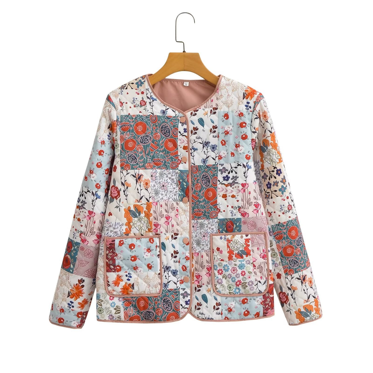 Quilted Patchwork Floral Matching Separates Set - Jacket - 1