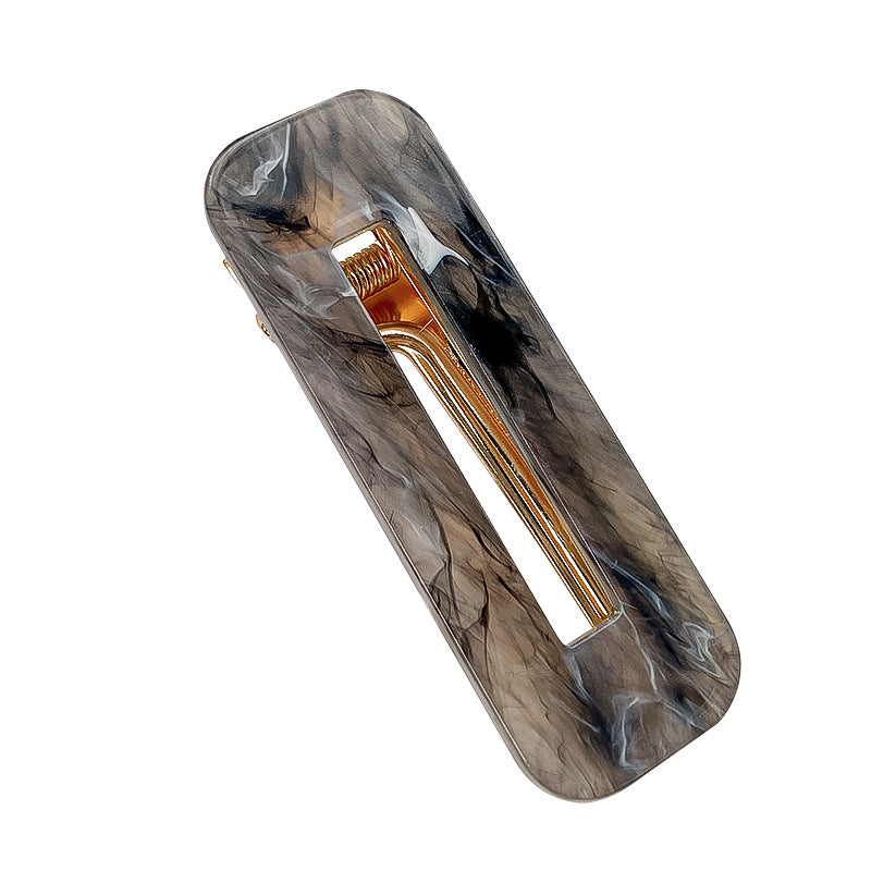 Marbled Acrylic Rectangle Snap Hair Clip - view 4