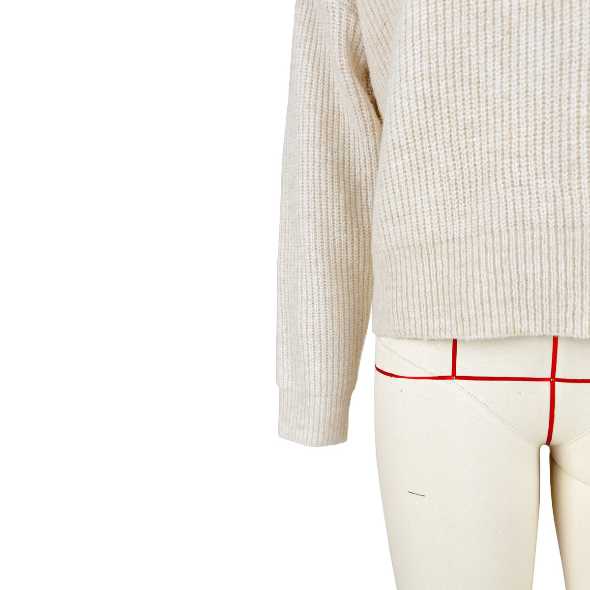 Oversized Collared Knit Polo Sweater - Beige - 6